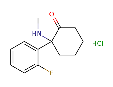 Molecular Structure of 111982-49-1 (Cyclohexanone, 2-(2-fluorophenyl)-2-(methylamino)-, hydrochloride)