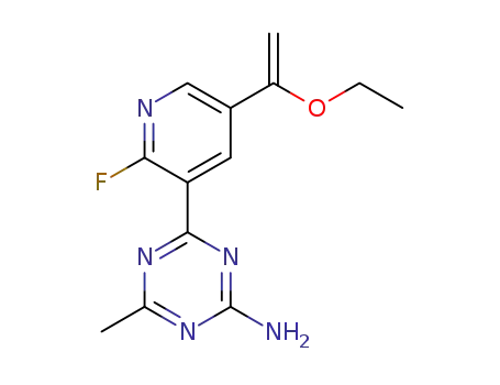4-(5-(1-ethoxyvinyl)-2-fluoropyridin-3-yl)-6-methyl-1,3,5-triazin-2-amine