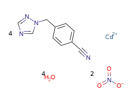 {[Cd(4-(1H-1,2,4-triazol-1-ylmethyl)cyanobenzene)4(H2O)2]*(NO3)2*(H2O)2}n