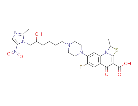 6-fluoro-7-{4-[5-hydroxy-6-(2-methyl-5-nitro-imidazol-1-yl)hexyl]-piperazin-1-yl}-1-methyl-4-oxo-4H-2-thia-8b-aza-cyclobuta[a]naphthalene-3-carboxylic acid