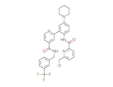6-(chloromethyl)-N-(4-(piperidin-1-yl)-2-(4-(3-(trifluoromethyl)benzylcarbamoyl)pyridin-2-yl)phenyl)picolinamide