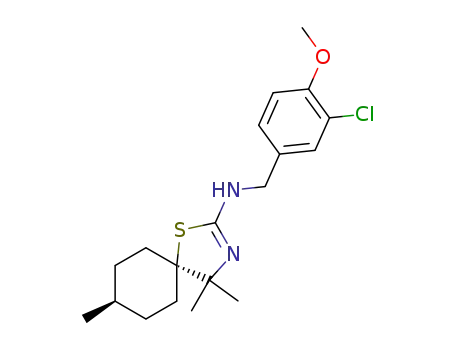 N-(3-chloro-4-methoxybenzyl)-4,4,8-trimethyl-1-thia-3-azaspiro[4.5]dec-2-en-2-amine