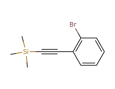 38274-16-7,(2-BROMOPHENYLETHYNYL)TRIMETHYLSILANE,Silane,[(2-bromophenyl)ethynyl]trimethyl- (9CI);((2-Bromophenyl)ethynyl)trimethylsilane; (2-(2-Bromophenyl)ethynyl)trimethylsilane;1-Bromo-2-[(trimethylsilyl)ethynyl]benzene;1-Bromo-2-[2-(trimethylsilyl)ethynyl]benzene;[(o-Bromophenyl)ethynyl]trimethylsilane