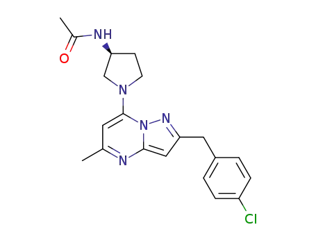 N-{(3S)-1-[2-(4-chlorobenzyl)-5-methylpyrazolo[1,5-a]pyrimidin-7-yl]pyrrolidin-3-yl}acetamide
