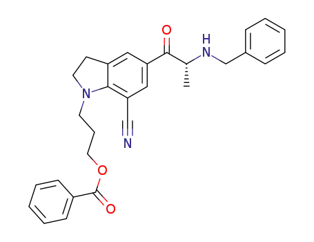 5-[(2R)-2-(benzylamino)-1-propanoyl]-1-[3-(benzoyloxy)propyl]-7-cyanoindoline