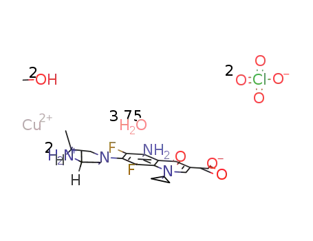 [copper(II)(sparfloxacin)2(perchlorato)](perchlorate)*2CH3OH*3.75H2O