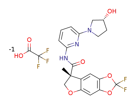 (7R)-2,2-difluoro-N-{6-[(3R)-3-hydroxypyrrolidin-1-yl]pyridin-2-yl}-7-methyl-6,7-dihydro-2H-furo[2,3-f][1,3]benzodioxole-7-carboxamide trifluoroacetate