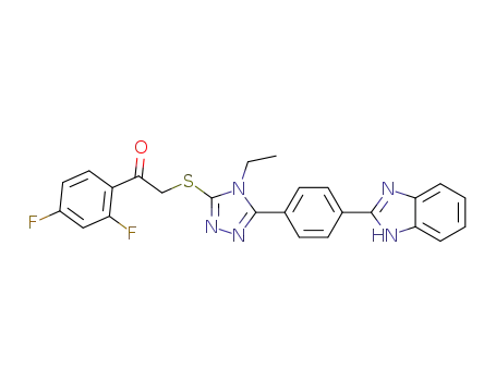 2-((5-(4-(1H-benzimidazol-2-yl)phenyl)-4-ethyl-4H-1,2,4-triazol-3-yl)thio)-1-(2,4-difluorophenyl)ethan-1-one