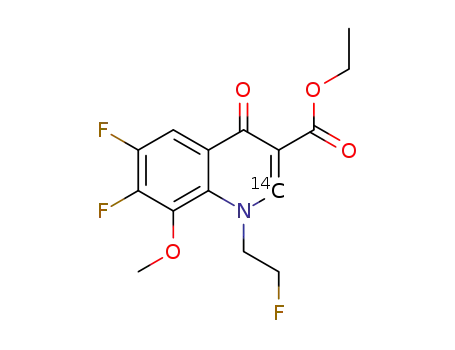 6,7-difluoro-1-(2-fluoroethyl)-8-methoxy-1,4-dihydro-4-oxo[2-14 C1]quinoline-3-carboxylic acid ethyl ester