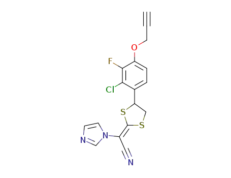 (2Z)-2-[4-(2-chloro-3-fluoro-4-prop-2-ynoxyphenyl)-1,3-dithiolan-2-ylidene]-2-imidazol-1-ylacetonitrile