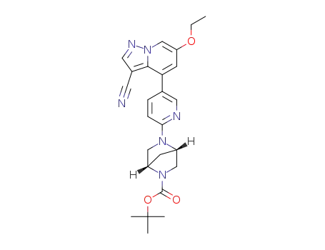 tert-butyl (1S,4 S)-5-(5-(3-cyano-6-ethoxypyrazolo[1,5-a]pyridin-4-yl)pyridin-2-yl)-2,5-diazabicyclo[2.2.1]heptane-2-carboxylate