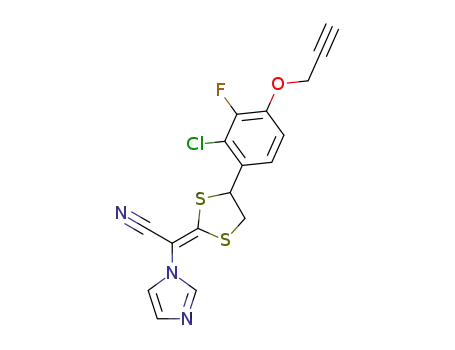 (2E)-2-[4-(2-chloro-3-fluoro-4-prop-2-ynoxy-phenyl)-1,3-dithiolan-2-ylidene]-2-imidazol-1-yl-acetonitrile