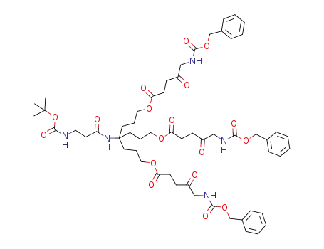 4-(3-((5-(((benzyloxy)carbonyl)amino)-4-oxopentanoyl)oxy)propyl)-4-(3-((tert-butoxycarbonyl)amino)propanamido)heptane-1,7-diyl is[5-(((benzyloxy)carbonyl)amino)-4-oxopentanoate]