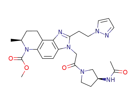 methyl (S)-2-(2-(1H-pyrazol-1-yl)ethyl)-3-(2-((S)-3-acetamidopyrrolidin-1-yl)-2-oxoethyl)-7-methyl-3,7,8,9-tetrahydro-6H-imidazo[4,5-f]quinoline-6-carboxylate