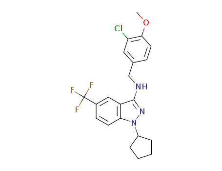 N-[(3-chloro-4-methoxyphenyl)methyl]-1-cyclopentyl-5-(trifluoromethyl)-1H-indazol-3-amine