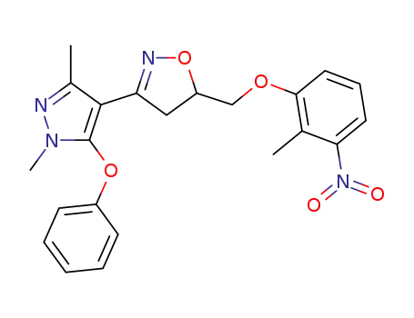 3-(1,3-dimethyl-5-phenoxy-1H-pyrazol-4-yl)-5-[(2-methyl-3-nitrophenoxy)methyl]-4,5-dihydroisoxazole