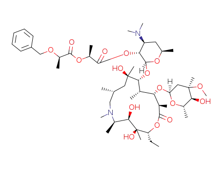 (2S,3R,4S,6R)-4-(dimethylamino)-2-(((2R,3S,4R,5R,8R,10R,11R,12S,13S,14R)-2-ethyl-3,4,10-trihydroxy-13-(((2R,4R,5S,6S)-5-hydroxy-4-methoxy-4,6-dimethyltetrahydro-2H-pyran-2-yl)oxy)-3,5,6,8,10,12,14-heptamethyl-15-oxo-1-oxa-6-azacyclopentadecan-11-yl)oxy)-6-metkyltetrahydro-2H-pyran-3-yl (S)-2-(((R)-2-(benzyloxy)propanoyl)oxy)propanoate