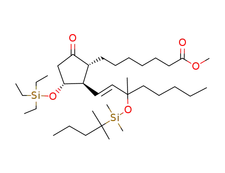 7-((1R,2R,3R)-2-{(E)-3-[(1,1-Dimethyl-butyl)-dimethyl-silanyloxy]-3-methyl-oct-1-enyl}-5-oxo-3-triethylsilanyloxy-cyclopentyl)-heptanoic acid methyl ester