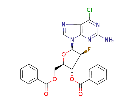 Molecular Structure of 118373-61-8 (2-AMino-6-chloropurine -9-beta-D-(2'-deoxy-3',5'-di-O-benzoyl-2'-fluoro)arabinoriboside)