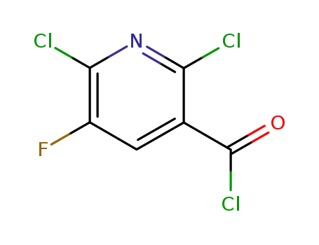 Molecular Structure of 96568-02-4 (2,6-DICHLORO-5-FLUORONICOTINOYL CHLORIDE)