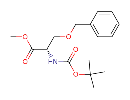 Molecular Structure of 80963-10-6 (L-Serine, N-[(1,1-dimethylethoxy)carbonyl]-O-(phenylmethyl)-, methyl
ester)