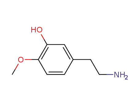 Molecular Structure of 3213-30-7 (3-hydroxy-4-methoxyphenethylamine)
