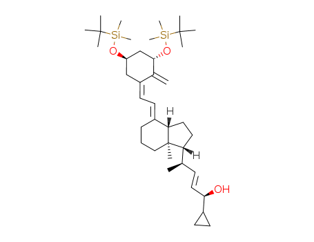 112875-61-3,(1S,4R,E)-4-((1R,3aS,7aR,E)-4-((Z)-2-((3S,5R)-3,5-bis((tert-butyldiMethylsilyl)oxy)-2-Methylenecyclohexylidene)ethylidene)-7a-Methyloctahydro-1H-inden-1-yl)-1-cyclopropylpent-2-en-1-ol,1,3-Bis-O-(tert-butyldimethylsilyl)calcipotriene;(1S,3R)-bis(tert-butyldimethylsilyloxy)-20(R)-(3'(S)-cyclopropyl-3'-hydroxyprop-1'(E)-enyl)-9,10-secopregna-5(Z),7(E),10(19)-triene;UNII-4SP93VP62P;1(S),3(R)-bis(tert-butyl-dimethylsilyloxy)-20(R)-(3'-cyclopropyl-3(S)'-hydroxyprop-1'(E)-enyl)-9,10-secopregna-5(Z),7(E),10(19)-triene;