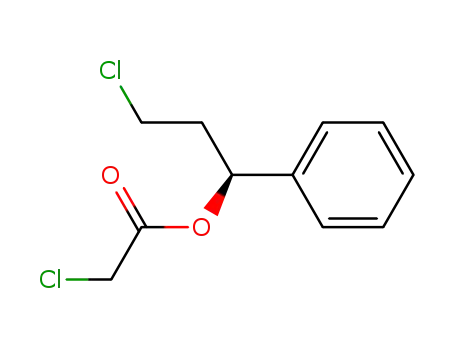 Molecular Structure of 142037-19-2 (Acetic acid, chloro-, 3-chloro-1-phenylpropyl ester, (S)-)