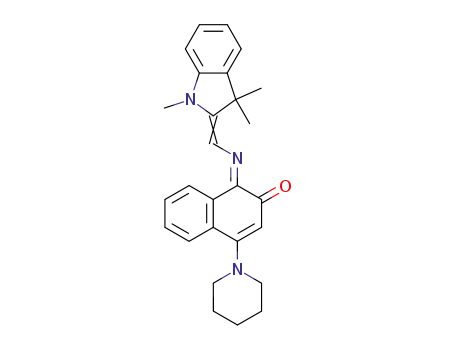 4-Piperidin-1-yl-1-[(E)-1,3,3-trimethyl-1,3-dihydro-indol-(2Z)-ylidenemethylimino]-1H-naphthalen-2-one