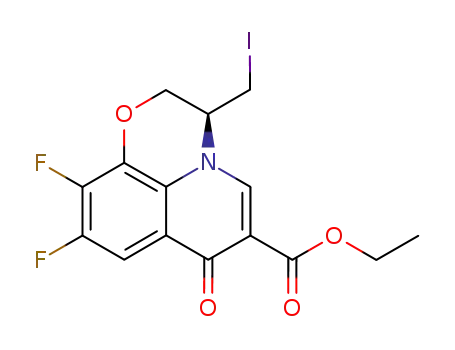 (-)-ethyl 9,10-difluoro-2,3-dihydro-3-iodomethyl-7-oxo-7H-pyrido<1,2,3-de><1,4>benzoxazine-6-carboxylate