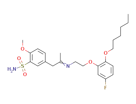 5-{2-[(E)-2-(5-Fluoro-2-hexyloxy-phenoxy)-ethylimino]-propyl}-2-methoxy-benzenesulfonamide