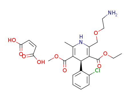 Molecular Structure of 135969-53-8 (3,5-Pyridinedicarboxylic acid,
2-[(2-aminoethoxy)methyl]-4-(2-chlorophenyl)-1,4-dihydro-6-methyl-,
3-ethyl 5-methyl ester, (4S)-, (2Z)-2-butenedioate (1:1))