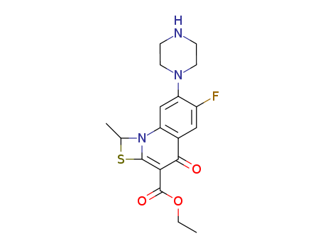 6-Fluoro-1-methyl-4-oxo-7-(1-piperazinyl)-4H-(1,3)thiazeto(3,2-a)quinoline-3-carboylic acid ethyl ester;Prulifloxacin Intermediate 2