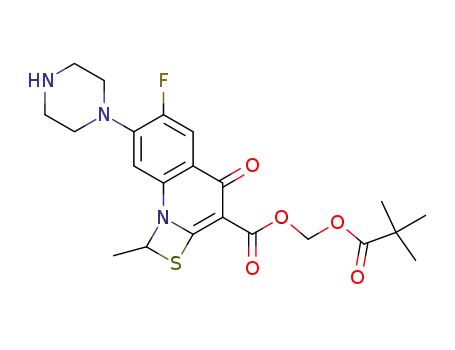 (pivaloyloxy)methyl 6-fluoro-1-methyl-7-(piperazinyl)-4-oxo-4H-<1,3>thiazeto<3,2-a>quinoline-3-carboxylate