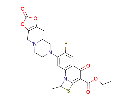 ethyl 6-fluoro-1-methyl-7-<4-<(5-methyl-2-oxo-1,3-dioxol-4-yl)methyl>-1-piperazyl>-4-oxo-4H-<1,3>thiazeto<3,2-a>-quinoline-3-carboxylate