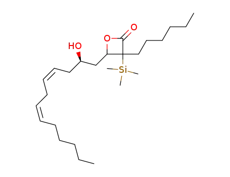 3-Hexyl-4-((4Z,7Z)-(R)-2-hydroxy-trideca-4,7-dienyl)-3-trimethylsilanyl-oxetan-2-one