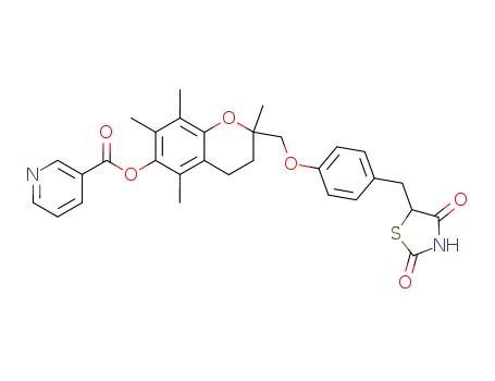 5-[4-(2,5,7,8-tetramethyl-6-nicotinoyloxychroman-2-ylmethoxy)benzyl]thiazolidine-2,4-dione