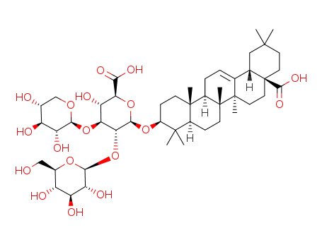 3-O-[β-D-glucopyranosyl-(1-2)-(β-D-xylopyranosyl-(1-3))-β-D-glucuronopyranosyl]-3β-hydroxyolean-12-en-28-oic acid