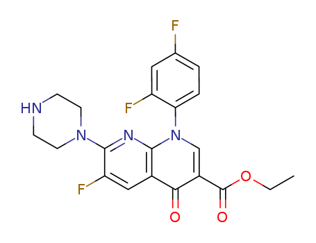 ethyl 1-(2,4-difluorophenyl)-6-fluoro-4-oxo-7-(piperazin-1-yl)-1,4-dihydro-1,8-naphthyridine-3-carboxylate