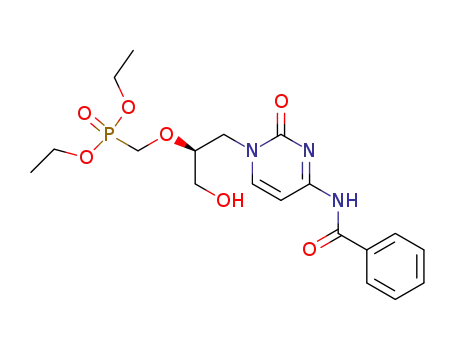 Molecular Structure of 132336-36-8 (P-[[(1S)-2-[4-(Benzoylamino)-2-oxo-1(2H)-pyrimidinyl]-1-(hydroxymethyl)ethoxy]methyl]phosphonic acid diethyl ester)