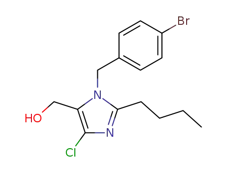 Molecular Structure of 151012-31-6 (3-(4-BROMOBENZYL)-2-BUTYL-4-CHLORO-1H-IMIDAZOL-5-YLMETHANOL)