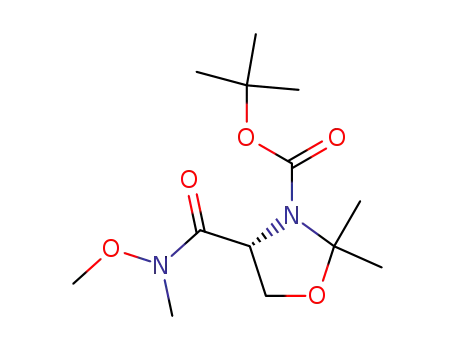 Molecular Structure of 167102-62-7 ((R)-3-BOC-4-(METHOXYMETHYLCARBAMOYL)-2,2-DIMETHYLOXAZOLIDINE)