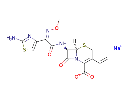 Sodium; (6R,7R)-7-{2-(2-amino-thiazol-4-yl)-2-[(Z)-methoxyimino]-acetylamino}-8-oxo-3-vinyl-5-thia-1-aza-bicyclo[4.2.0]oct-2-ene-2-carboxylate