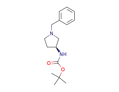 Molecular Structure of 131852-53-4 ((S)-(-)-1-BENZYL-3-(BOC-AMINO)PYRROLIDINE)