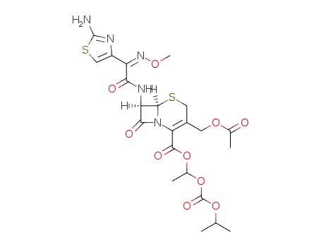 1-(isopropoxycarbonyloxy)ethyl 7β-<2-(2-aminothiazol-4-yl)-(Z)-methoxyiminoacetamido>-3-acetoxymethyl-3-cephem-4-carboxylate