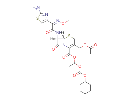1-(cyclohexyloxycarbonyloxy)ethyl 7β-<2-(2-aminothiazol-4-yl)-(Z)-2-methoxyiminoacetamido>-3-acetoxymethyl-3-cephem-4-carboxylate