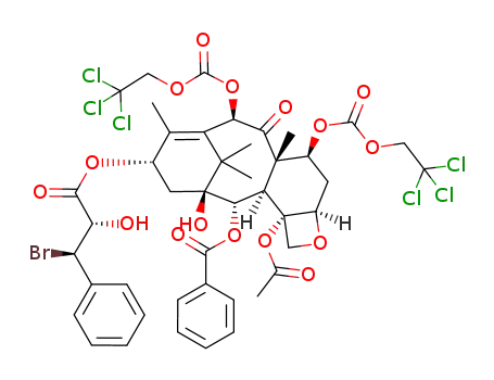 13-O-((2S,3R)-3-bromo-2-hydroxy-3-phenylpropionyl)-7,10-O,O'-bis(2,2,2-trichloroethoxycarbonyl)-10-deacetylbaccatin