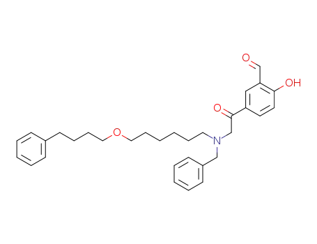 2-hydroxy-5-<<<6,6-(4-phenylbutoxy)hexylbenzyl>amino>acetyl>benzaldehyde