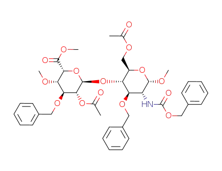 (2R,3S,4S,5R,6R)-5-Acetoxy-6-((2R,3S,4R,5R,6S)-2-acetoxymethyl-4-benzyloxy-5-benzyloxycarbonylamino-6-methoxy-tetrahydro-pyran-3-yloxy)-4-benzyloxy-3-methoxy-tetrahydro-pyran-2-carboxylic acid methyl ester