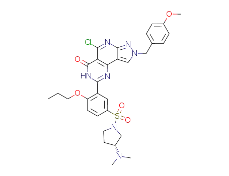 5-chloro-8-[5-(3-dimethylamino-pyrrolidine-1-sulfonyl)-2-propoxy-phenyl]-2-(4-methoxy-benzyl)-2,7-dihydro-2,3,4,7,9-pentaaza-cyclopenta[a]naphthalen-6-one